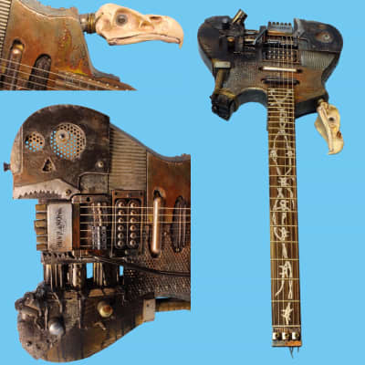 Custom apocalypse mad max style steampunk guitar (made to order) - see photos for examples image 10