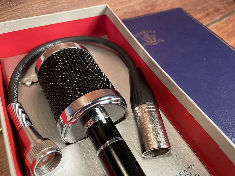 Vintage Ronette SB 742 Crystal Dual Capsule Microphone 50s Black / Silver (Rare) NOS image 1