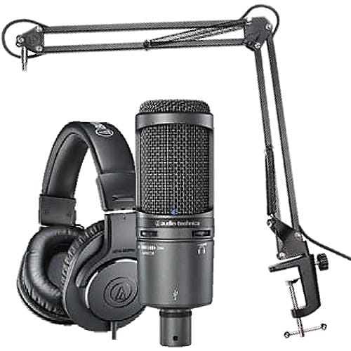 Audio-Technica AT2020USB+ Microphone Pack with ATH-M20x, Boom & USB Cable image 1