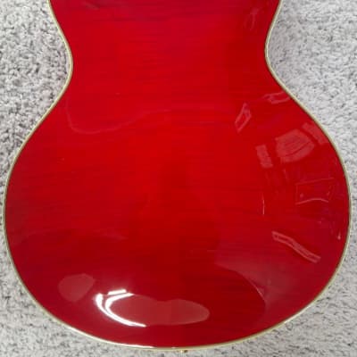 D'Angelico Excel DC Semi-Hollow Body Electric Guitar w/Hard Case, Trans Cherry image 4