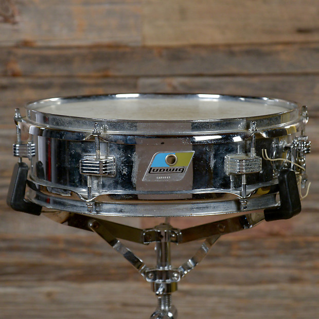 Ludwig No. 405 Aluminum Piccolo 3x13" Snare Drum with Pointed Blue/Olive Badge 1969 - 1979 image 1