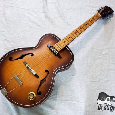 Kay/Harmony N-3 Player-Grade "The Gutbucket" Archtop w/ Goldfoil Pickup (1950s, Antique Burst) image 2