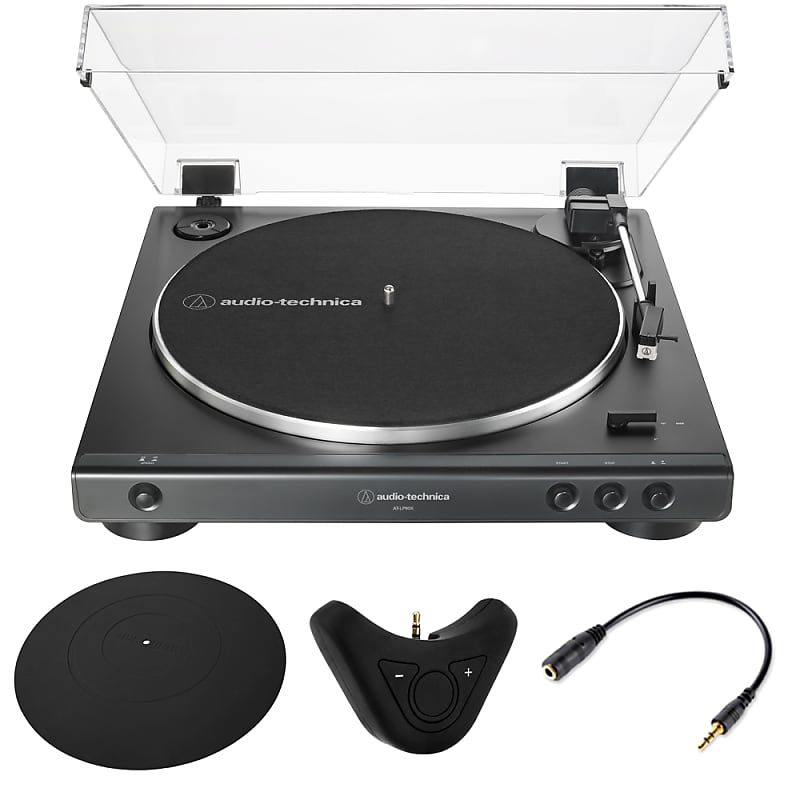 Audio-Technica AT-LP60X-BK Fully Automatic Belt-Drive Stereo Turntable w/ Accessories Bundle image 1