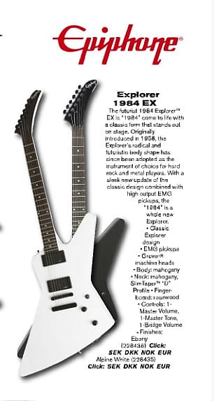 Epiphone Explorer 1984 EX MX Metallica James Hetfield EMG Epiphone Explorer 1984 EX MX Metallica James Hetfield EMG