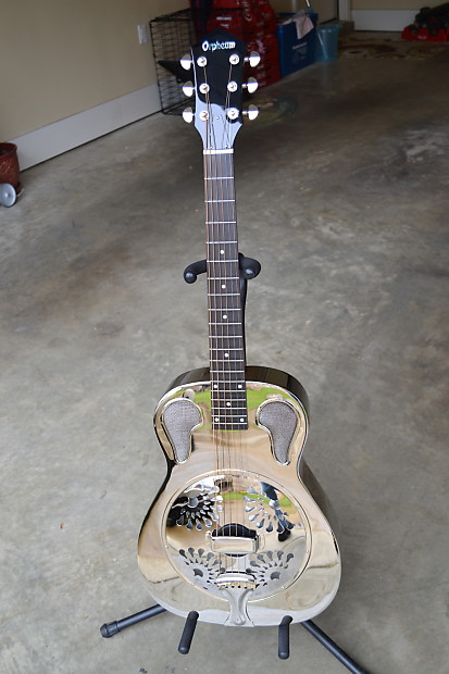 Orpheum OR20 Steel Resonator Stainless Steel Reverb