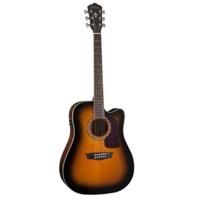 Washburn Heritage Dreadnought Acoustic Electric Guitar Tobacco Burst for sale