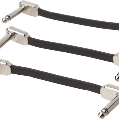 Ernie Ball 3 inch Flat Ribbon Patch Cable 3-Pack Black image 2