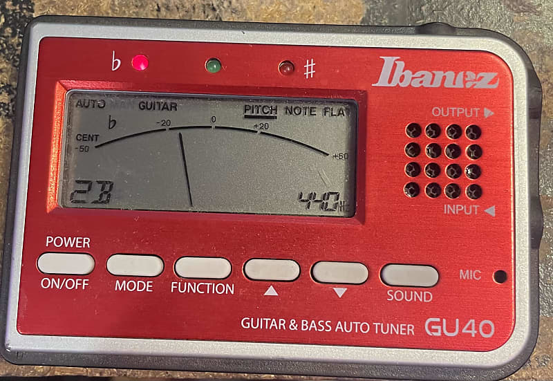 Ibanez Guitar & Bass Auto Tuner (GU40) Red Reverb