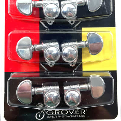 Grover Locking Grip Machine Heads  502C  Chrome  3 and 3  Lifetime Warranty image 1