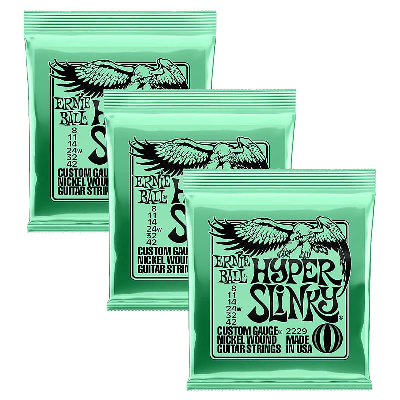Ernie Ball Electric Guitar Strings Slinky Hyper Nickel 2229 3 Reverb