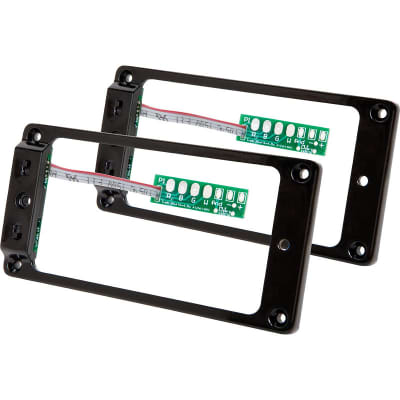 Seymour Duncan P-Rails Pickup Set w/ Pre-Wired TS-1 Flat Mounting Ring System - black image 5