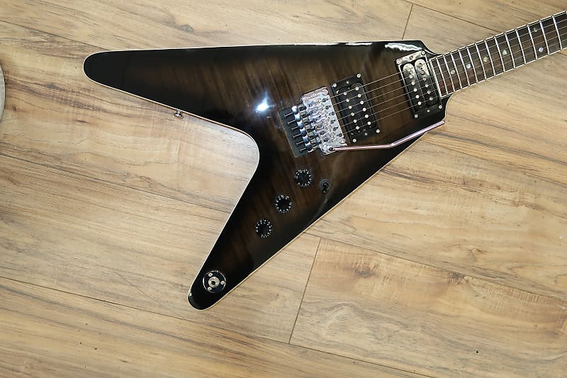 Dean V Floyd Trans Black Flame 2017 - trans black flame with case image 1