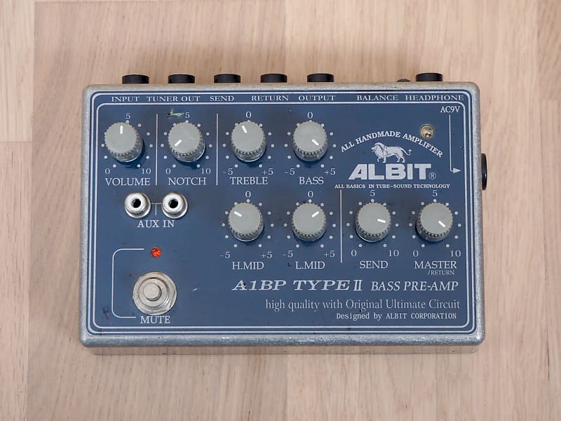 Albit A1BP Type II Bass Pre Amp Guitar Effects Pedal w/ Power Supply, Japan