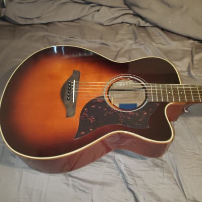 Yamaha AC1M-TBS Solid Sitka Spruce/Mahogany Concert Cutaway with Electronics 2010s - Tobacco Brown Sunburst image 1