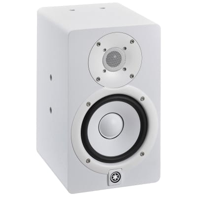Yamaha HS5W 5" Powered Studio Monitor Speakers White Pair w Condenser Microphone image 4