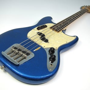 1971 Fender Mustang Bass Super Rare Blue Metal Flake Original Sparkle w MOTS Guard All Original! image 8