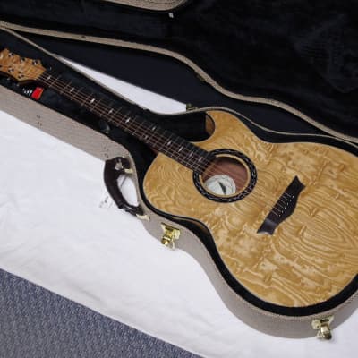 Dean Exhibition Quilt Ash Acoustic / Electric Guitar - Tiger Eye -  819998095697
