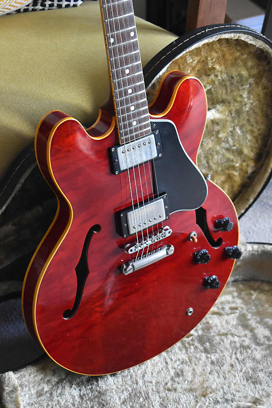 RARE 1981 Burny RSA-100 ’60 ES-335 Reissue Cherry Lacquer w/Tag, Highly  Figured, VH-1, Fret Nibs, Lawsuit Era, MIJ, Japan