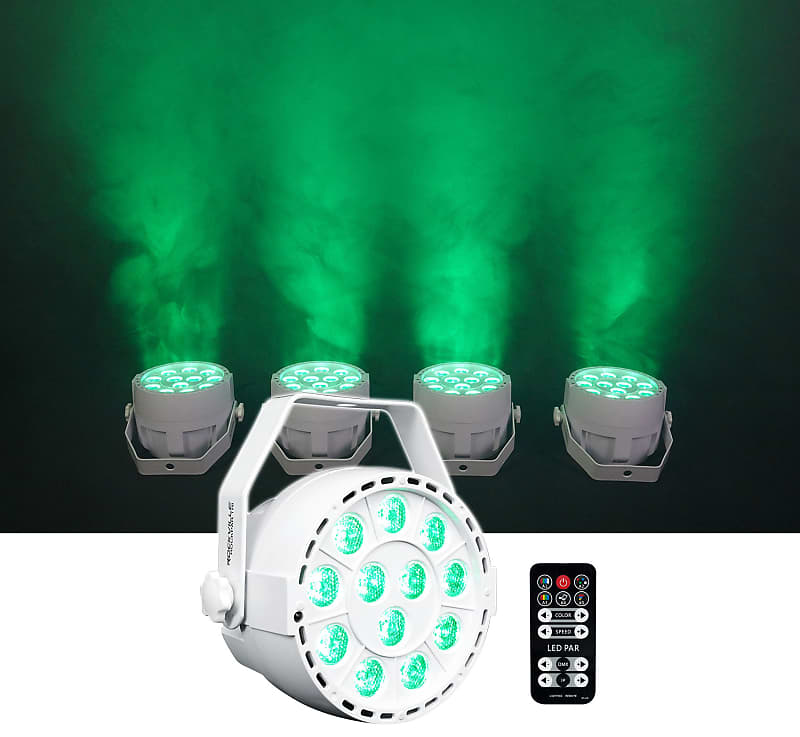 Rockville RockPAR TRI LED RGB Compact Par Can Pro DJ DMX Wash Light+Remote  White