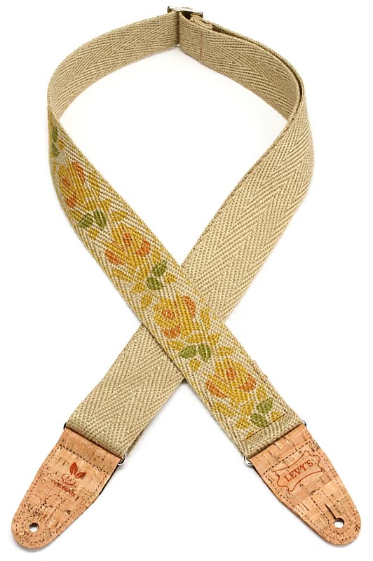 Levy's MH8P008 Hemp Guitar Strap Yellow and Orange Rosa Reverb