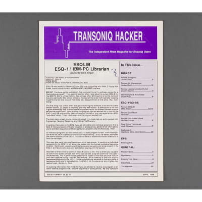 Transoniq Hacker Ensoniq User's Newsletter Issue #34