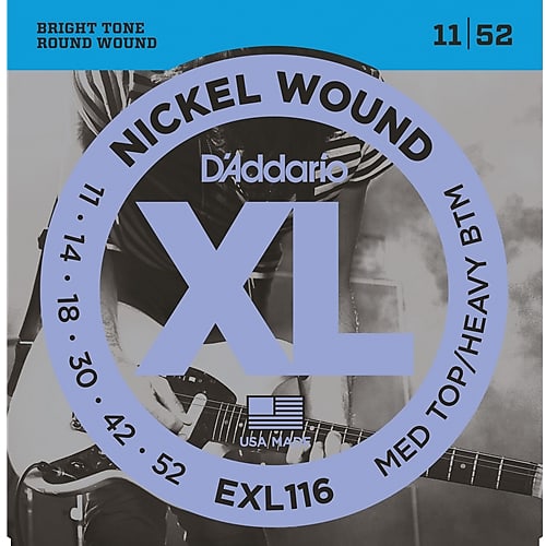 D'Addario EXL116 Nickel Wound Medium Top/Heavy Bottom Electric Strings, .011 - .052 image 1