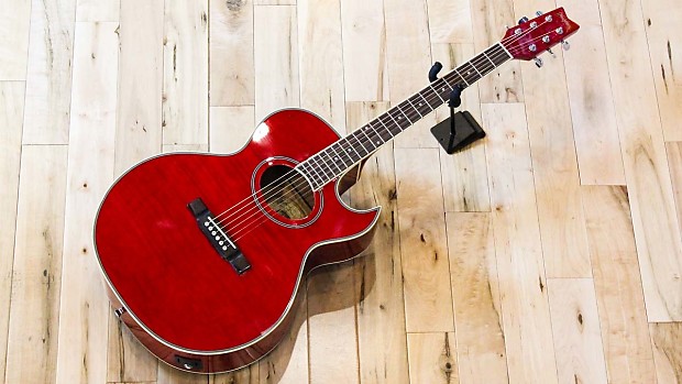 Red washburn clearance acoustic guitar