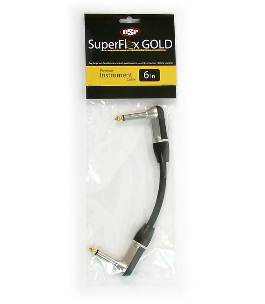 OSP SFI-5RR Elite Core SuperFlex Gold 1/4" TRS Right-Angle Patch Cable - 6" image 1