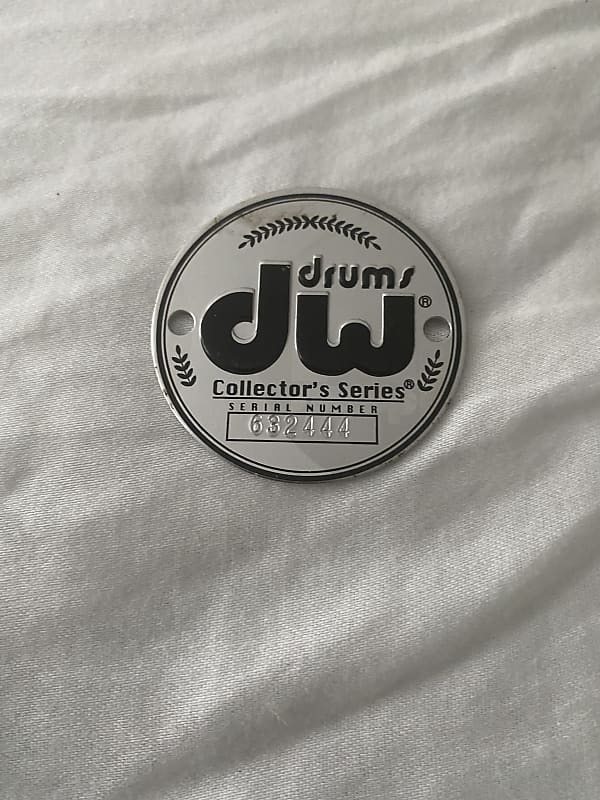 DW Collectors drum badge silver black Reverb