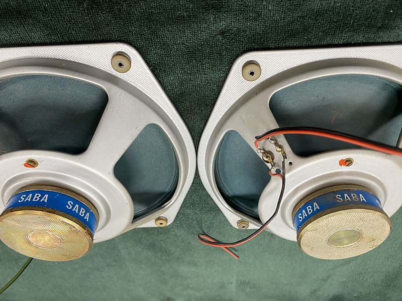 Pair of Saba Green Cone Woofers and Tweeters 5 Ohm Version in Excellent +  Cond.