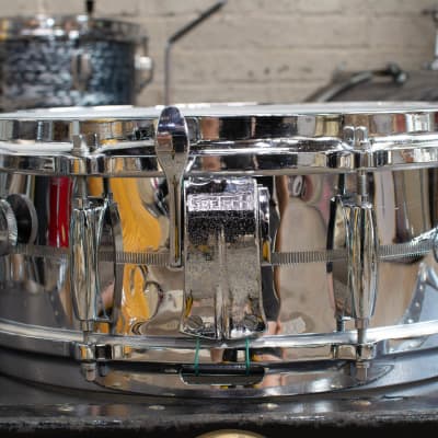 1970s Gretsch 5x14 Model 4160 Chrome Over Brass Snare Drum image 3