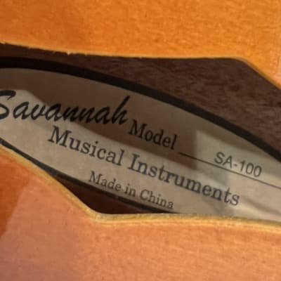 Savannah SA-100 Acoustic A Style Mandolin Gloss Sunburst image 11