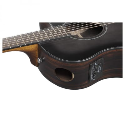 Ibanez Electro Acoustic Guitar, Transparent Charcoal Burst Low Gloss AAM70CE-TBN image 12