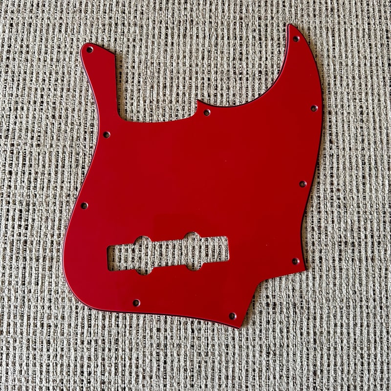 Red Pickguard For Fender Mexican Standard Jazz Bass Reverb