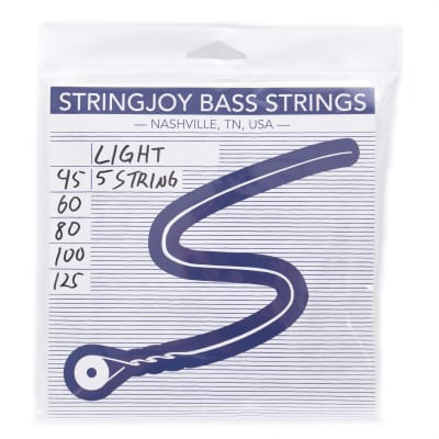 Stringjoy Nickel Long Scale 5-String Bass Guitar Strings - Light (.45 - .125)
