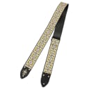 D'andrea Ace Reissue ACE2 Greenwich Jacquard Weave 2" wide Guitar Strap Black/ Yellow