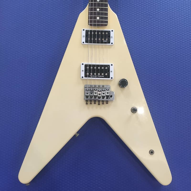 Veary Early ESP Navigator Flying V MIJ JAPAN - 1983~ White Cream | Reverb  Brazil