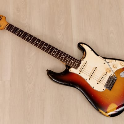 1965 Fender Stratocaster Vintage Electric Guitar Sunburst w/ 1964 Neck Date, Case image 12
