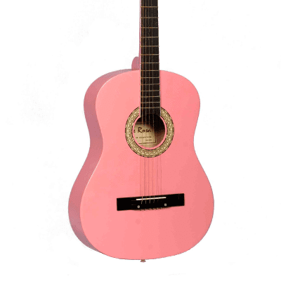 De Rosa DK3810R-PK Kids Acoustic Guitar Outfit Pink w/Gig Bag, Pick, Strings, Pitch Pipe & Strap image 4