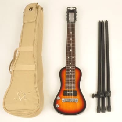 SX Left Handed Electric Lap Steel Guitar with Bag & Stand Lap 2 Ash 3TS for sale