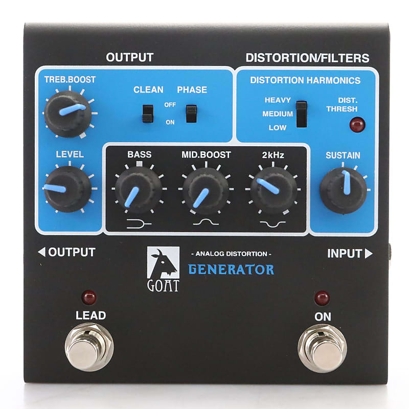 GOAT Analog Distortion Generator Guitar Effects Pedal Blue #48112