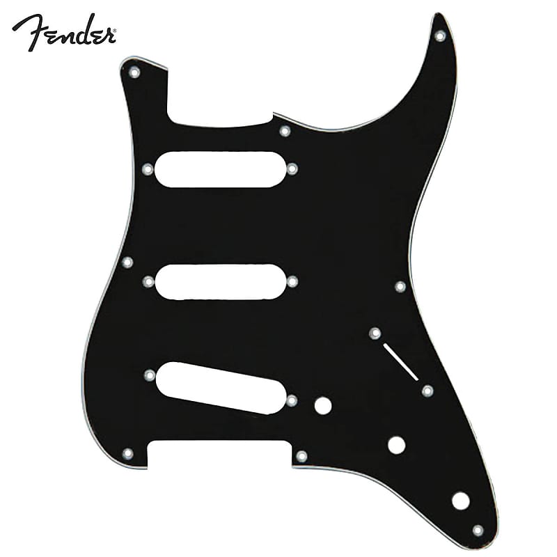 Fender Standard Stratocaster Guitar Pickguard '57 Black 8 Hole 3 Ply S/S/S image 1