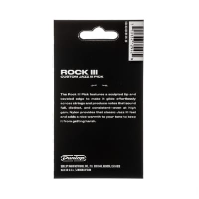 Dunlop 570 P138 Rock Iii Custom Jazz Iii Pick 6 Pc | Reverb