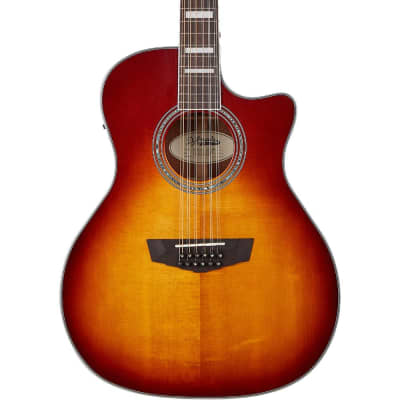 D'Angelico Premier Fulton 12-String Acoustic Electric Guitar, Ovangkol Fretboard, Iced Tea Burst image 4