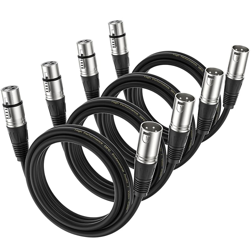 Xlr Microphone Cable Xlr Male To Female Cable 10 Ft 4 Packs Reverb 5981