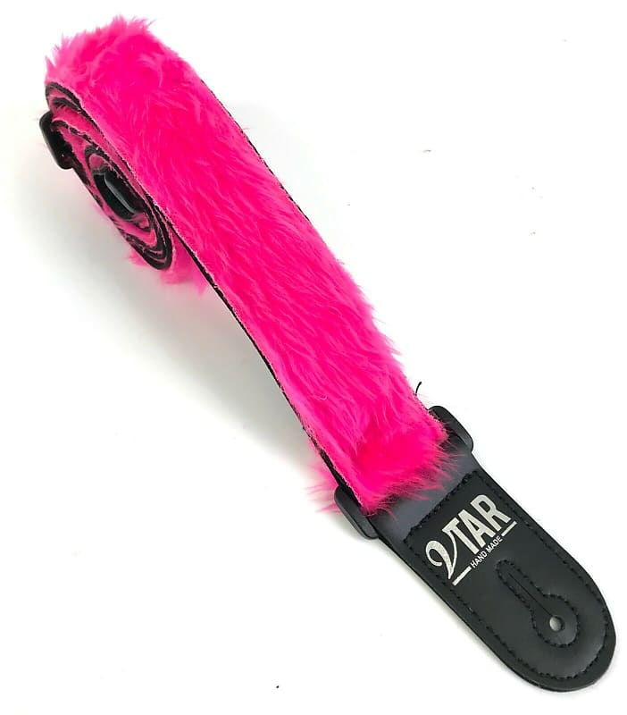 Vtar Vegan LeatherGraft Pink Fluffy Guitar Strap