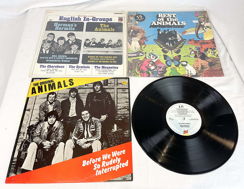 Lot of 3 Used Vinyl LP Records - The Best Of The Animals - Before We Were  So Rudely Interrupted, I'm crying, Boom, boom