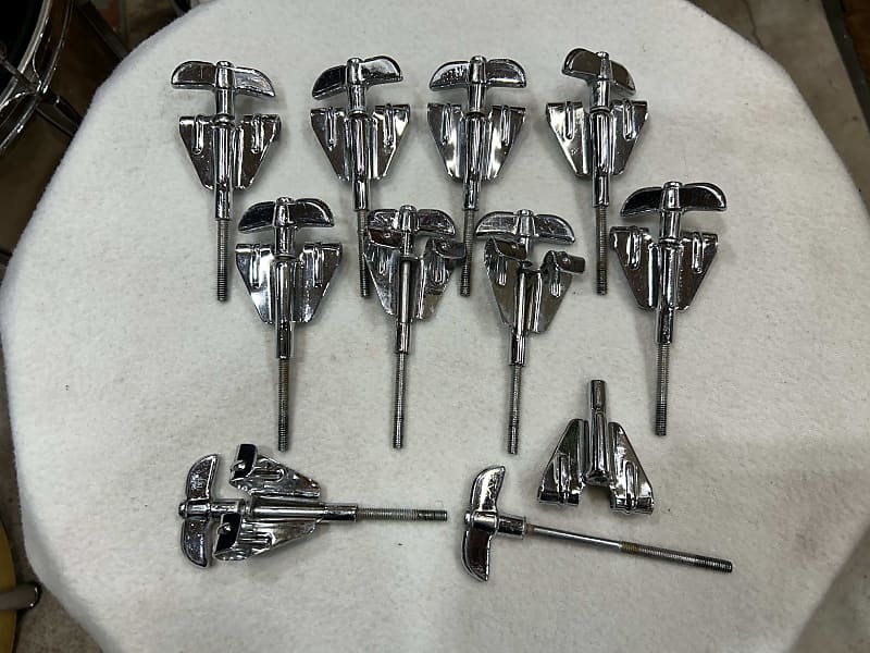 Rogers 10 - bass drum Tension Rods and Claws (314-364) 60's - chrome image 1