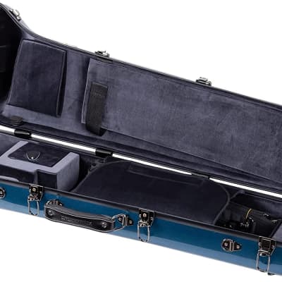 Crossrock King 3B & F-Trigger & Straight Trombone Hard Case with Backpack Straps in Blue image 1