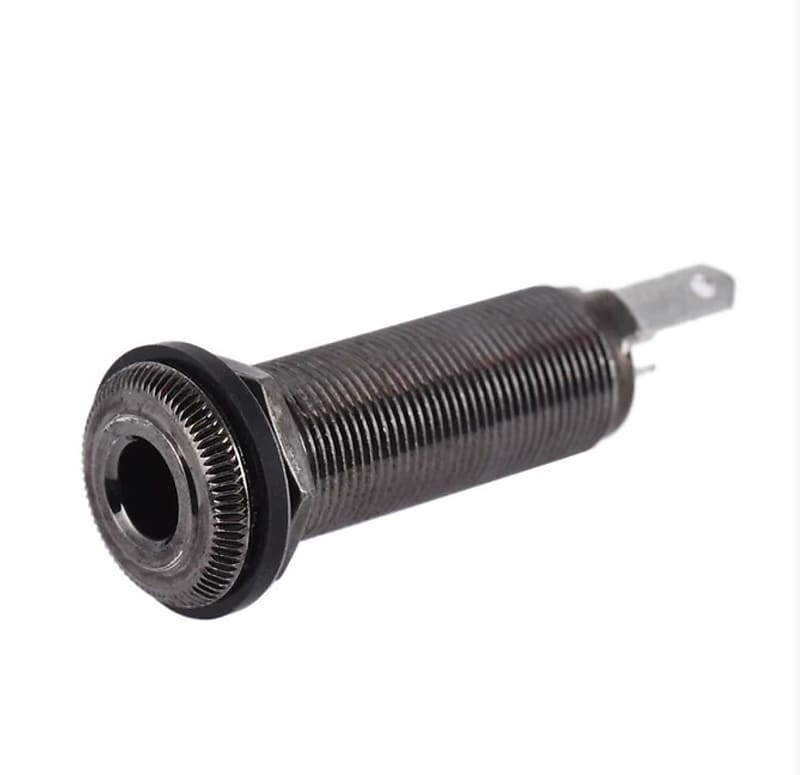 Black Flush Mount Electric Guitar Bass Input/Output Mono Reverb